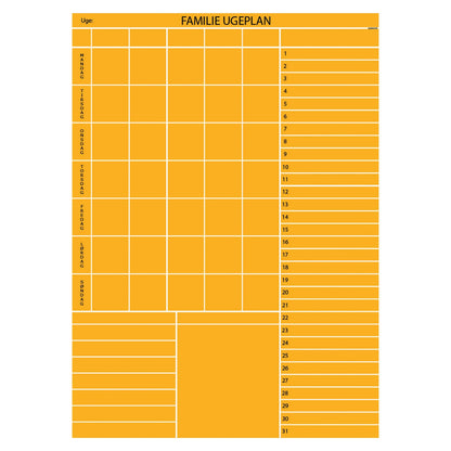 Leantools Planlægningstavle Gul / 62x90 cm Beboer uge plan selvklæbende whiteboardfolie