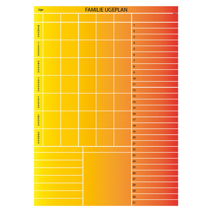 Leantools Planlægningstavle Valgfri farve / 65x90 cm Familie plan selvklæbende whiteboardfolie
