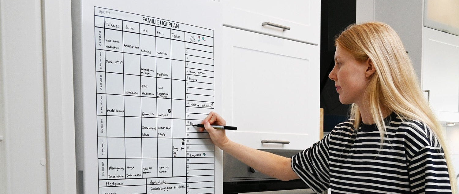 Leantools Planlægningstavle Familie plan selvklæbende whiteboardfolie