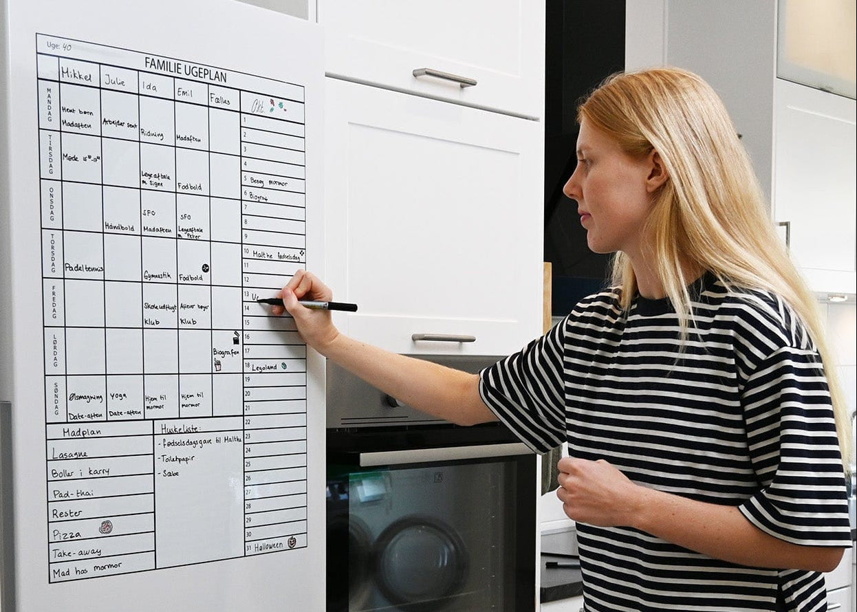Leantools Planlægningstavle Familie plan selvklæbende whiteboardfolie